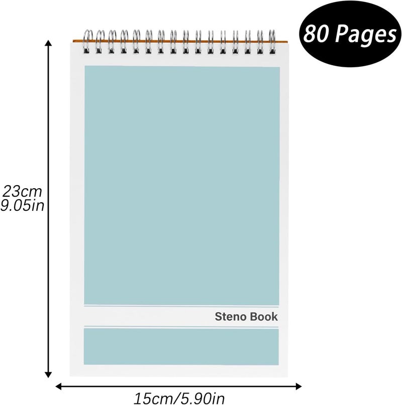 Duxesuk Steno Pads – 6x9 Inches 80 Sheets Steno Notebooks for Writing Notes in School, University, College & Office (2PCS Light Blue) - Image 3